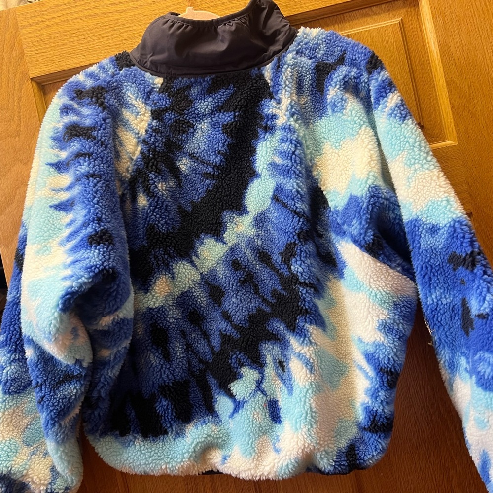 FP Movement by Free People Blue & White Tie-Dye Sherpa Pullover - Picture 3 of 3